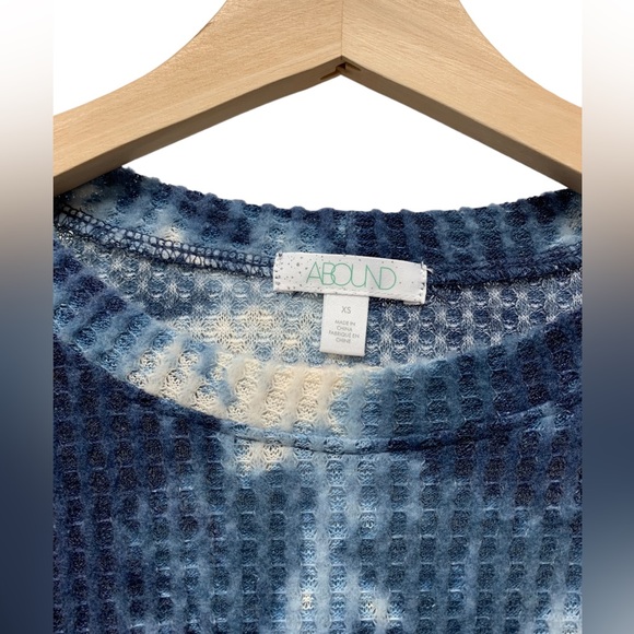 New! Abound waffle knit tie-dye hi-low sweater, white blue, size women's XS - Picture 4 of 7